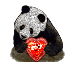 Gif animé amour panda